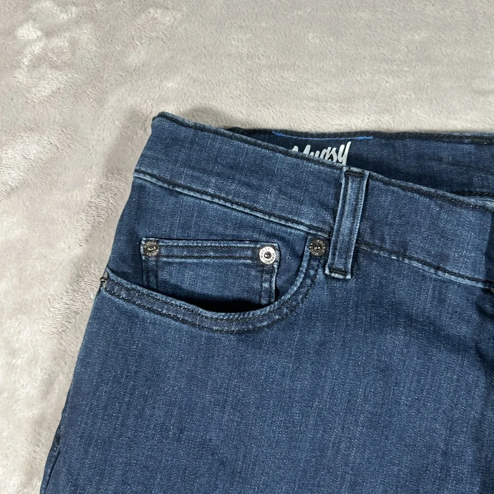 Mugsy Studio Blues Jeans Mens 36x28 Blue Dark Wash Stretch Flex Fit 5 Pocket EUC